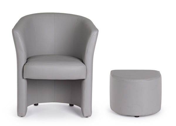 Contemporaneo  Poltrona c-pouf Rita grigio chiaro