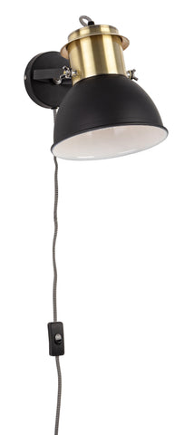 Contemporaneo Lampada parete Brooklyn Ottone-Nero OP